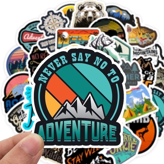สินค้า พร้อมส่ง!Camping outdoor travel การตั้งแคมป์ adventure สติกเกอร์ ตกปลา Fishing สเก็ตบอร์ด 50 ชิ้น sticker