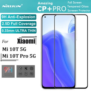 Nillkin ฟิล์มกระจกนิรภัยกันรอยหน้าจอ แบบเต็มจอ 0.33 มม. 2.5D HD 9H สีดํา สําหรับ Xiaomi Mi 10T Pro 5G CP+ Pro