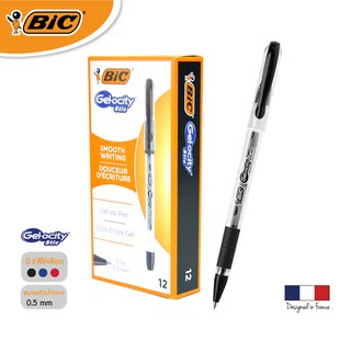 [Official Store] BIC บิ๊ก ปากกา Gel-ocity Stic ปากกาเจล เเบบถอดปลอก หมึกดำ หัวปากกา 0.5 mm. จำนวน 12 ด้าม