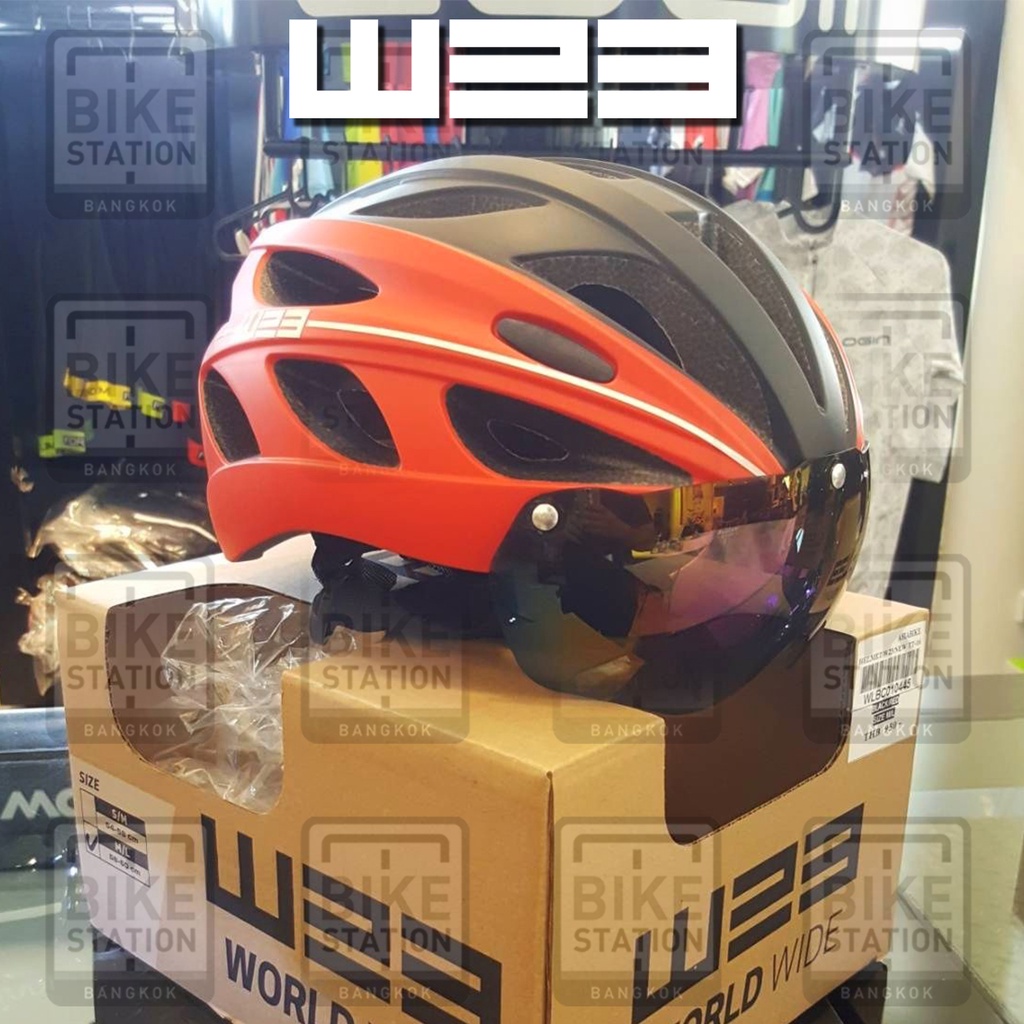 ภาพหน้าปกสินค้าหมวก จักรยาน แอโร่ W23 รุ่น TT-16 Free เลนส์ 2 ชิ้น สีใหม่