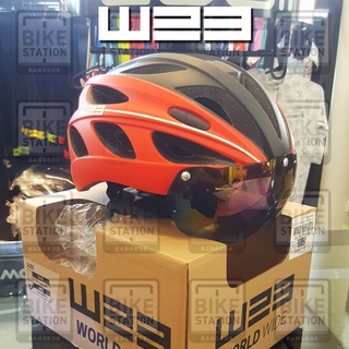 ภาพขนาดย่อของสินค้าหมวก จักรยาน แอโร่ W23 รุ่น TT-16 Free เลนส์ 2 ชิ้น สีใหม่