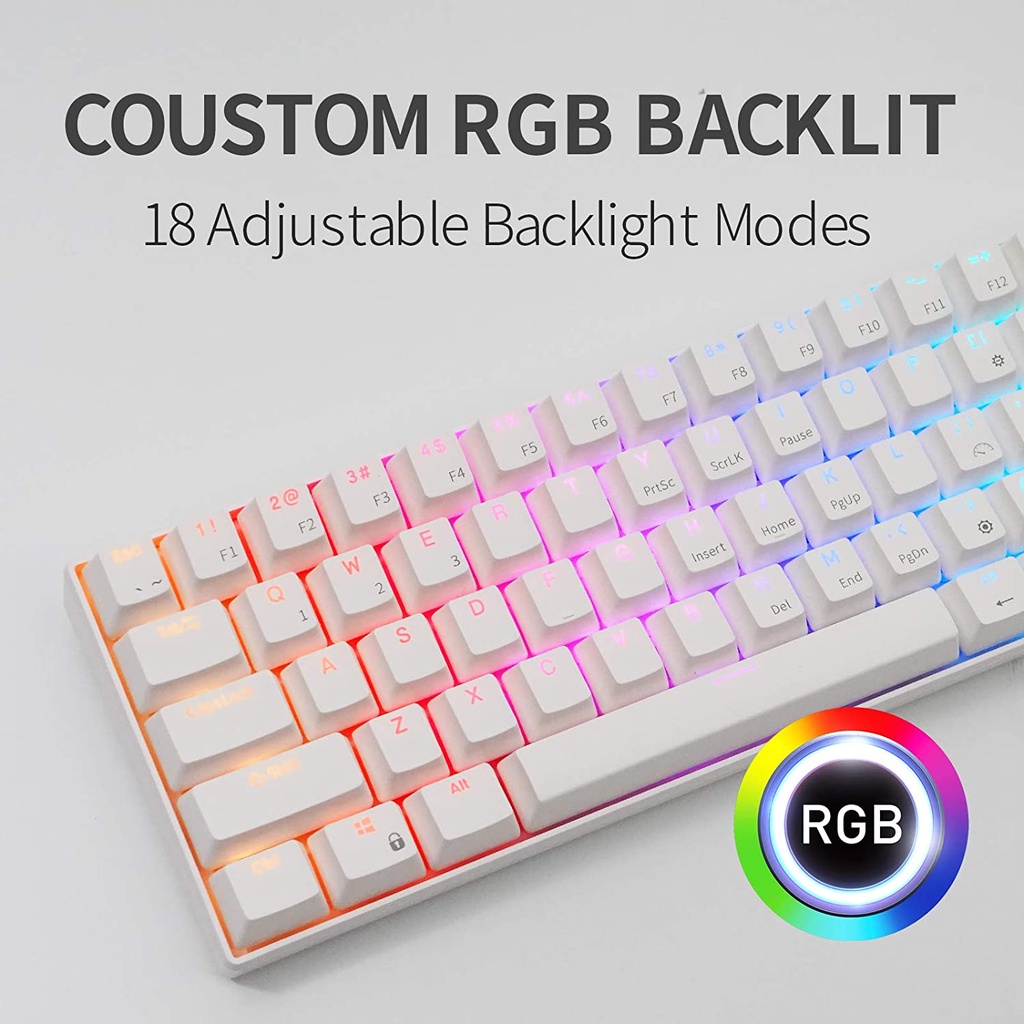 ภาพสินค้าRoyal Kludge RK61 RGB - Hotswap ️ 60% คีย์บอร์ดเกมมิ่ง คีย์บอร์ดไร้สาย Bluetooth / Mechanical Keyboard จากร้าน hardware_riser บน Shopee ภาพที่ 3