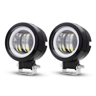 2PCS/1PCS Round Angel Eyes LED Lamp Mini Spotlights Motorcycle Offroad Truck Driving Car Boat Work Light 12V-80V