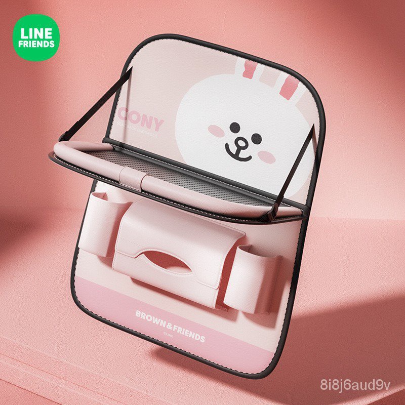 line-friends-กระเป๋าเก็บของติดเบาะหลังรถ-ออแกไนเซอร์ด้านหลังรถ-อุปกรณ์ตกแต่งกระเป๋าในรถ