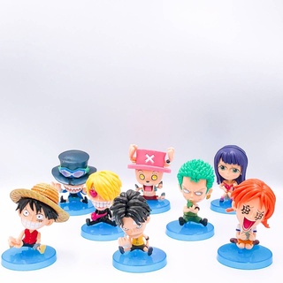 SS Toys โมเดล วันพีช ชุดรวมตัวเอก วันพีช กวนๆ 8ตัว งานไม่มีกล่อง สูง12ซม. (งานจีน)