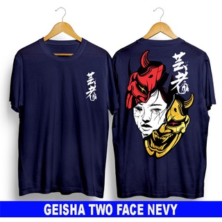 เสื้อยืดผ้าฝ้ายพิมพ์ลายขายดี เสื้อยืด ผ้าฝ้าย พิมพ์ลาย Distro geisha two face 30s สําหรับผู้ชาย