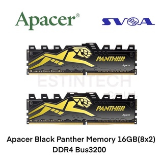 RAM (แรม) DDR4 BUS3200 16GB (8GBx2) Apacer Black Panther Memory ของใหม่ประกันLT