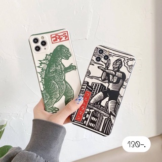 เคสลายการ์ตูน งานสกรีนลายการ์ตูน ล็อกกล้อง 🦖ก็อตซิลล่าเขียว , นักรบขาวดำ