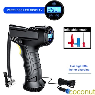 [Coco]Tire Pump 120W Digital Display Air Inflator Rechargeable Handheld Tyre Pump with 3 Nozzle
