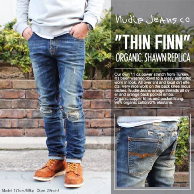 NUDIE JEANS THIN FINN ORG.SHAWN REPLICA★サイズw30 ヌーディージーンズ THIN FINN ORG SHAWN REPLICA スキニー フィット