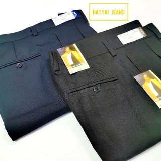 D&H กางเกงสแล็คผู้ใหญ่ เอวสูง มีจีบหน้า (Size.28-50)​ No.9752
