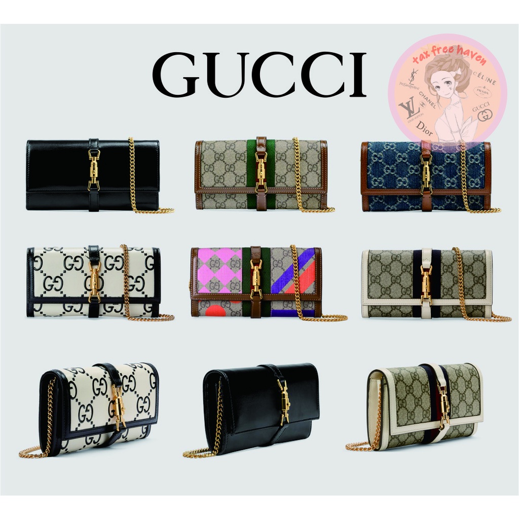 shopee-ถูกที่สุด-100-ของแท้-แบรนด์ใหม่-gucci-jackie-1961-series-chain-wallet