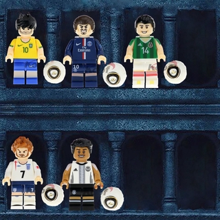 เข้ากันได้กับ Leging Minifigures Football Neymar Zlatan Norris Rocky Balboa Building Blocks ของเล่นสําหรับเด็ก