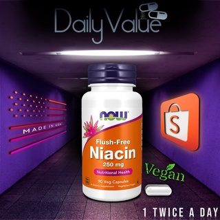 วิตามินบี 3 / Vitamin B-3 / Niacin Flush Free 250 MG / 500 MG by NOW FOODS