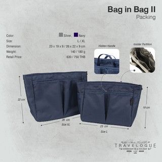 ภาพหน้าปกสินค้ากระเป๋าจัดระเบียบ 02  Bag in Bag II ที่เกี่ยวข้อง