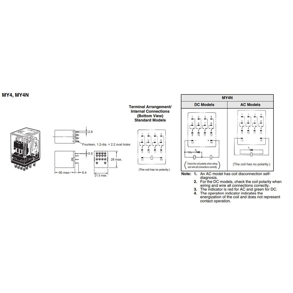 รีเลย์ 14 ขา MY4NJ HH54P MY4NJ-J Relay | Shopee Thailand