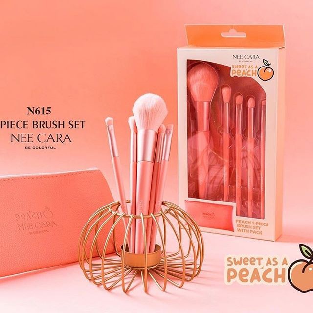 neecara-peach-5-piece-blush-set-เซตแปรงมันนุ่มนิ่มจากแบรนด์-neecara-package