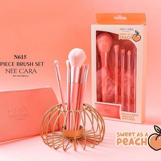 Neecara peach 5 piece blush set🍑 เซตแปรงมันนุ่มนิ่มจากแบรนด์ neecara Package
