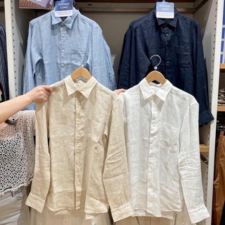 MEN เสื้อเชิ๊ตแขนยาว UNIQLO ผ้าพรีเมียมลินิน sale🔥