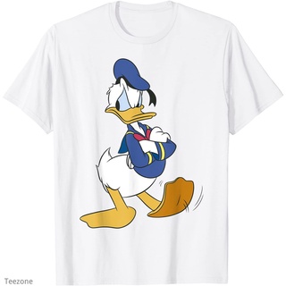 เสื้อยืดผู้ เสื้อยืดแขนสั้น คอกลม ผ้าฝ้าย พิมพ์ลาย Mickey And Friends Donald Duck แฟชั่นฤดูร้อน สําหรับผู้ชาย S-5XL