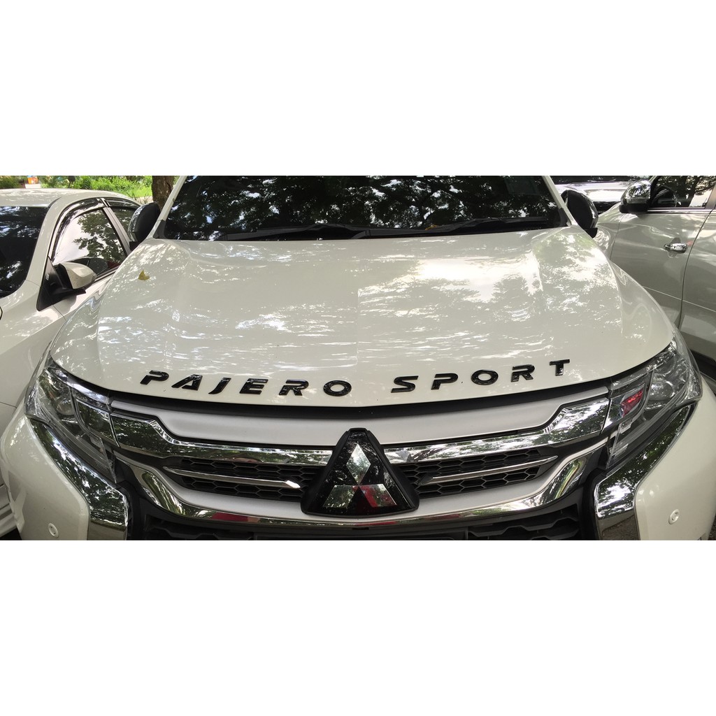 pajero-sport-3d-อักษร-logo-sticker-truck-chrome-กระโปรงหน้า-สติ๊กเกอร์-สีเงิน-เงา-ดำ-แดง