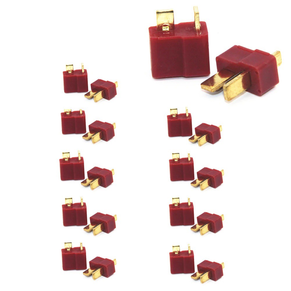 T plug 5 คู่ 10 ชิ้น ขั้วต่อแบต แบตเตอรี่ RC ปลั๊กเสียบปลั๊ก | Shopee ...