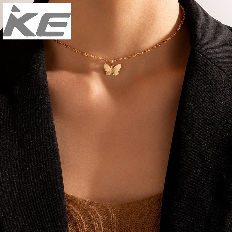 simple-jewelry-alloy-butterfly-single-necklace-geometric-animal-irregular-clavicle-chain-for-g