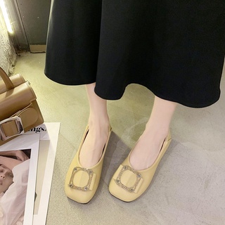 🔥ขายขายร้อน รองเท้าผู้หญิง ใหม่ สะดวกสบาย เวอร์ชั่นเกาหลี ระบายอากาศได้ การออกแบบที่เรียบง่าย รองเท้าส้นแบนลำลอง