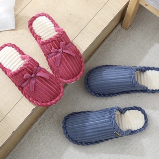 สินค้า รองเท้าใส่ในบ้าน slipper สลิปเปอร์ ผูกโบว์🎀  นิ่มใส่สบาย (life）