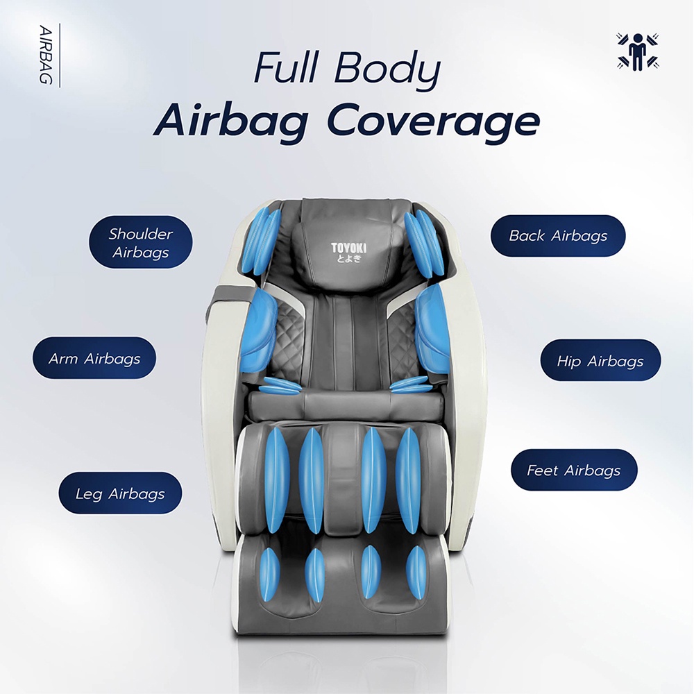 Toyoki R8311 เก้าอี้นวดไฟฟ้า รุ่นยอดฮิต เหมาะกับผู้สูงอายุ ไม่ต้องติดตั้ง สีเทา โซฟานวดไฟฟ้า ลดอาการปวดเมื่อย คลายกล้ามเนื้อดีเยี่ยม ผ่อนคลายความเหนื่อยล้าขั้นสุด โปรแกรมอัตโนมัติ ระบบ Zero Gravity