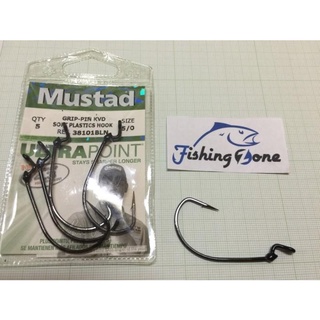 เบ็ด Mustad KVD GRIP-PIN HOOK #38101NP-BN เบ็ดเกี่ยวหนอน เบ็ด