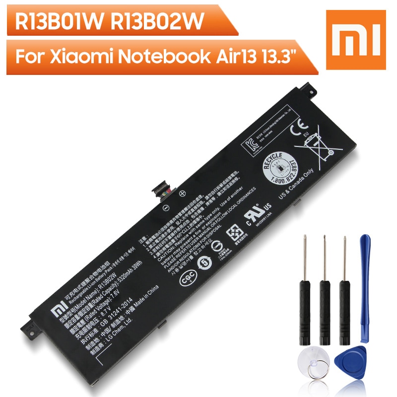 Xiao Mi เดิมเปลี่ยนแบตเตอรี่ R13B01W R13B02W สำหรับ Xiaomi Mi โน๊ตบุ๊ค ...