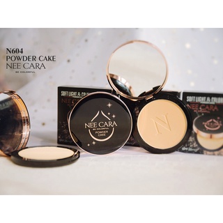 Nee Cara Soft Light Powder Cake N604 นีคาร่า แป้งพัฟผสมรองพื้น เนื้อเนียน คุมมัน มีส่วนผสมของสารกันแดด SPF25+++