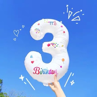 ภาพขนาดย่อของภาพหน้าปกสินค้าลูกโป่งตัวเลขสีขาว 32 นิ้ว พร้อมส่งในไทย ลูกโป่งฟอยล์ตัวเลข0-9 จากร้าน rainbow_balloons บน Shopee ภาพที่ 8