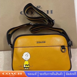 Coach C4026  Peanuts Graham Double Zip กระเป๋าสตรี กระเป๋ากล้อง แท้