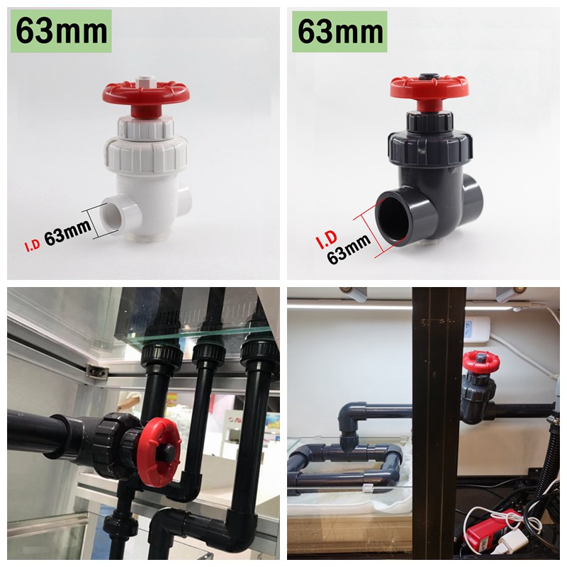 1pc 63mm UPVC Gate Valve PVC Pipe Fitting Irrigation System Aquarium