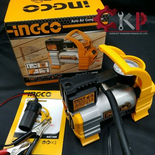 ปั๊มลมมินิ INGCO 12V. รุ่น AAC1408 แรงดันลมสูงสุด 140 PSI (10บาร์) ชนิดเสียบในรถยนต์  เหมาะสำหรับสูบยางรถยนต์