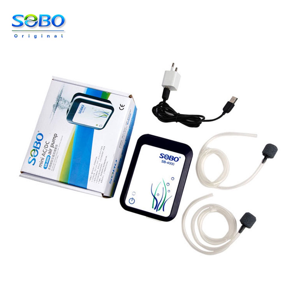 sobo-sb-4000-ปั๊มลมแบตเตอรี่อัตโนมัติ-ทำงานทันทีเมื่อไฟดับ-เสียบสาย-usb-ได้