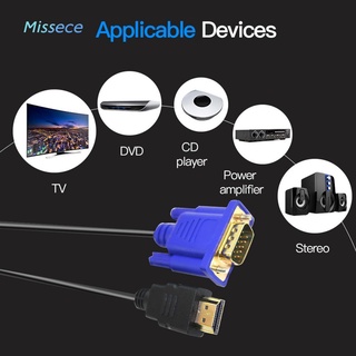 ภาพขนาดย่อของภาพหน้าปกสินค้าMissece 1.8m Hdmi To 15Pin Vga สายเคเบิ้ลโปรเจคเตอร์ Hdtv หน้าจอแสดงผล Male-Male-1080P สายวิดีโอ จากร้าน missece.th บน Shopee ภาพที่ 4