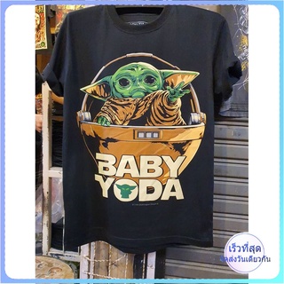 BT  Baby Yoda Grogu เสื้อยืด สีดำ BT Black Timber T-Shirt ผ้าคอตตอน สกรีนลายแน่น S M L XL XXL