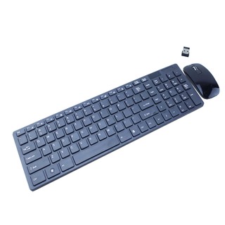 สินค้า ULTRA THIN 2.4 Ghz Wireless PC Keyboard & optical Mouse USB Receiver For DESKTOP Laptop Keyboard Set (สีดำ)