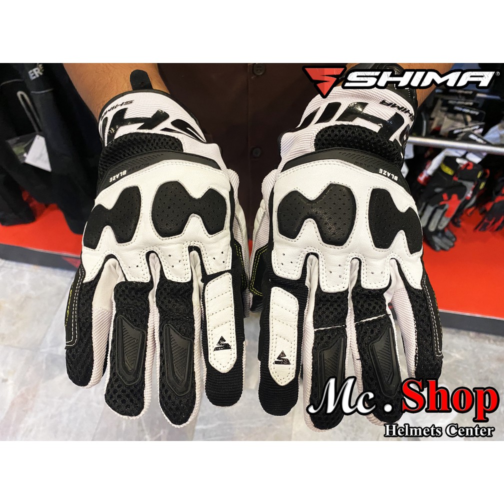 ถุงมือข้อสั้น SHIMA BLAZE WHITE นุ่มใส่สบาย | Shopee Thailand