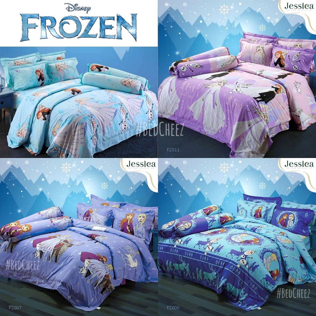 ผ้าปูที่นอน-ผ้านวม-frozen-ลิขสิทธิ์แท้-by-jessica-โฟรเซน-เอลซ่า-อันนา-elza-gudetama-frozen-minions