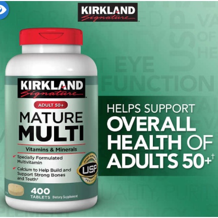 ภาพหน้าปกสินค้าKirkland Mature Multi Vitamin Adult 50+ 400 Tablets. EXP 01/24 จากร้าน eddy7749 บน Shopee