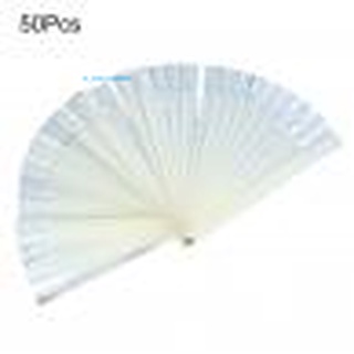 Farfi  50Pcs Women False Nail Art Board Tip Stick Polish Foldable Display Practice Fan