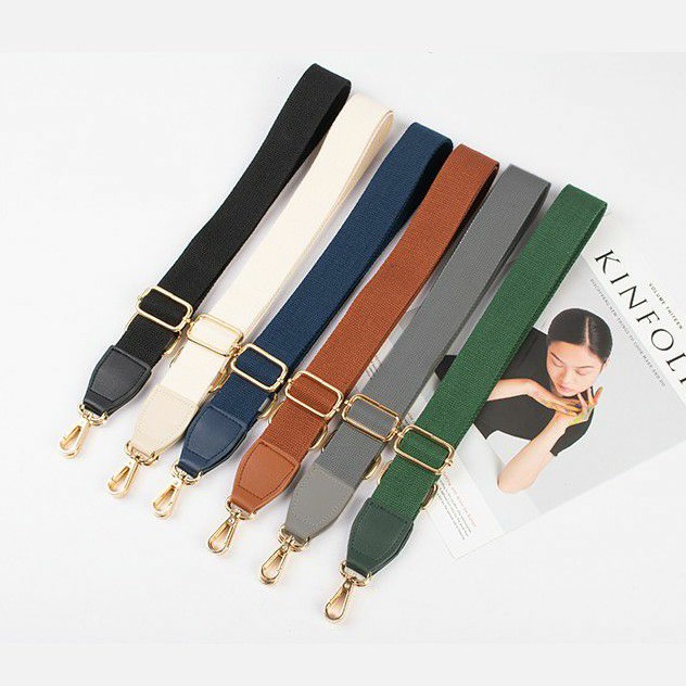 รูปภาพของสายกระเป๋า สีพื้น สายกระเป๋าผ้า ️ classic strap ️รุ่น สายผ้า ปรับระดับได้ลองเช็คราคา