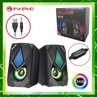 Marvo Gaming Speakers  รุ่น SG-119 ลำโพงตั้งโต๊ะ  USB power แจ๊คเสียบ 3.5mm ไฟ RGB LED เปลี่ยนสีได้