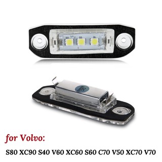 2Pcs Canbus LED License Plate Light for Volvo S80 XC90 S40 V60 XC60 S60 C70 V50 XC70 V70 White Car-Styling Number Lamp