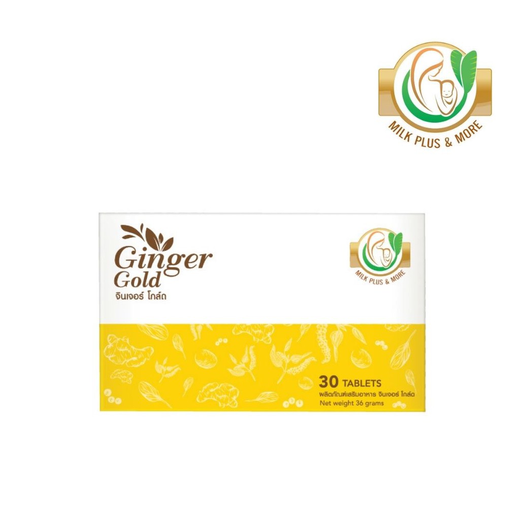 ภาพหน้าปกสินค้าGinger Gold จินเจอร์โกลด์ วิตามินเพิ่มน้ำนม 1กล่อง 30เม็ด บำรุงน้ำนม ​มีวิตามินและ DHA