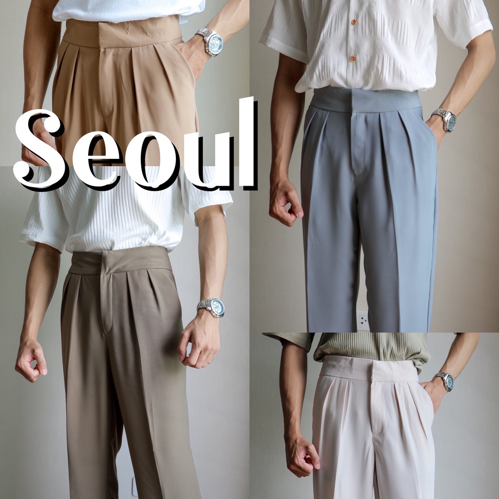 seoul-pants-กางเกงขากระบอกกลางทรงเอวสูง-แนะนำให้ลดไซส์-ใส่โค้ด-bar75oct-ลดเพิ่ม-75